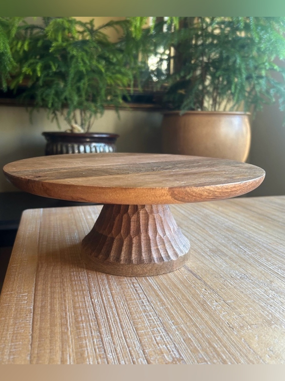 Solid Wood Pedestal Cake Stand.